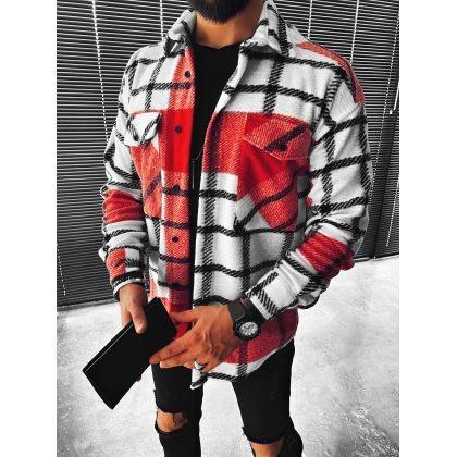 Solid color two-pocket long-sleeved shirt jacket