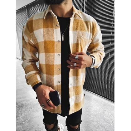 Geometric Print Long-sleeved Shirt Jacket