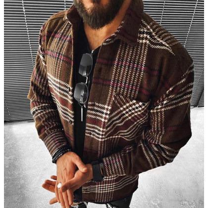 Geometric Print Long-sleeved Shirt Jacket