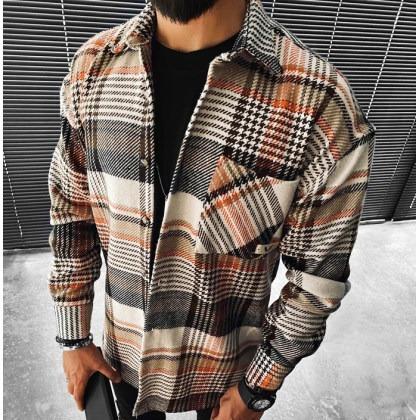 Geometric Print Long-sleeved Shirt Jacket