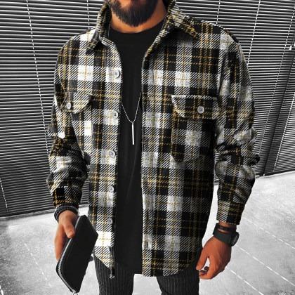 Geometric Print Long-sleeved Shirt Jacket