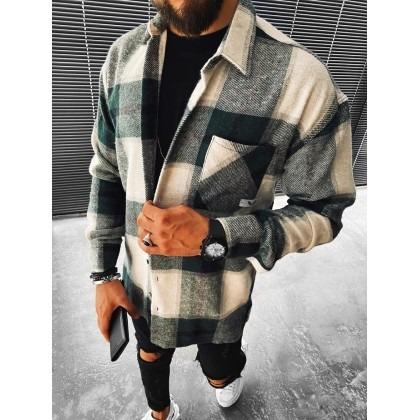 Geometric Print Long-sleeved Shirt Jacket