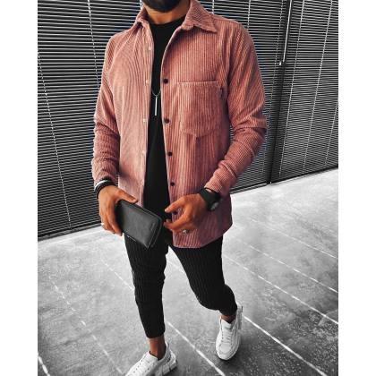 Geometric Print Long-sleeved Shirt Jacket