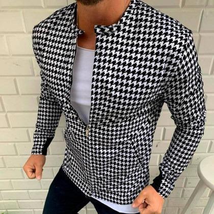 Geometric Print Long-sleeved Shirt Jacket