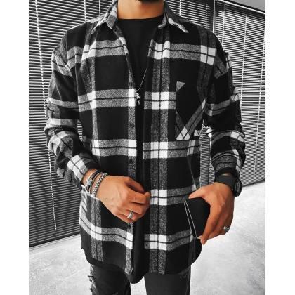Checkerboard Long-sleeved Shirt/jacket