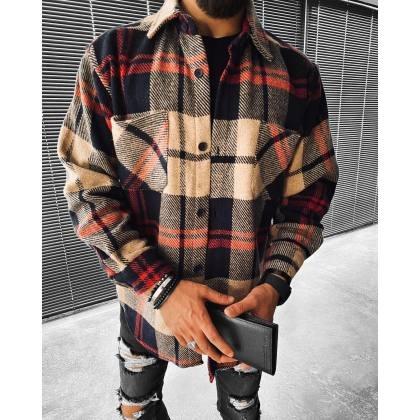 Checkerboard Long-sleeved Shirt/jacket