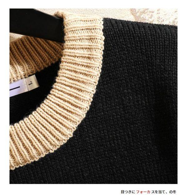 2021 New Sweaters Men’S Black Patchwork Long