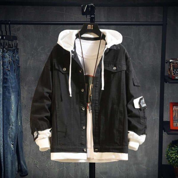 2020 Pink Black Green Jeans Jacket Men Slim