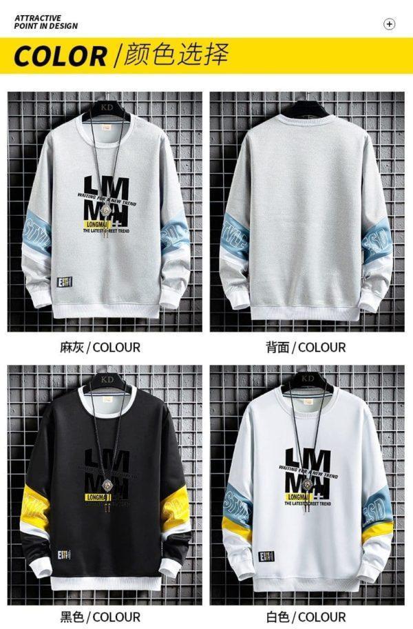 SFABL 2021 New Fashion Patchwork Sweatshirt Men