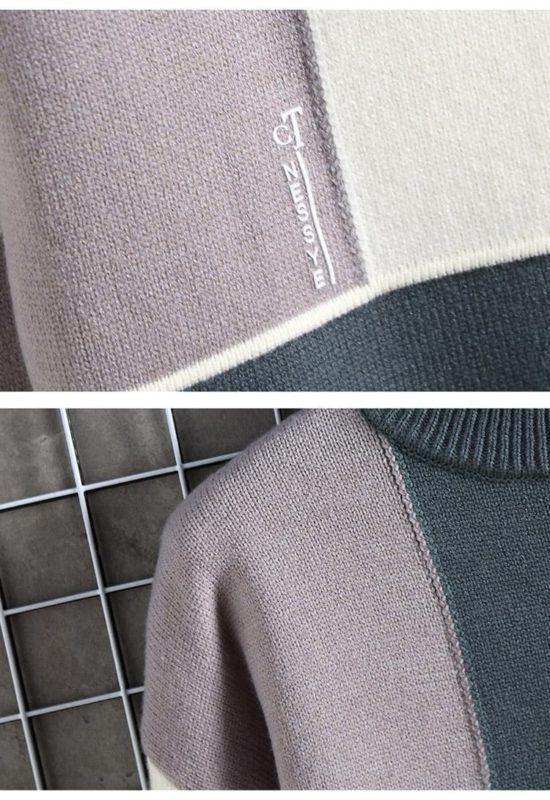 2021 Spring Autumn Patchwork Jumper Mens Sweater