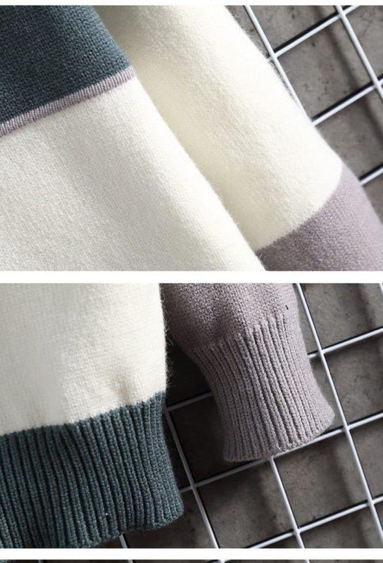 2021 Spring Autumn Patchwork Jumper Mens Sweater