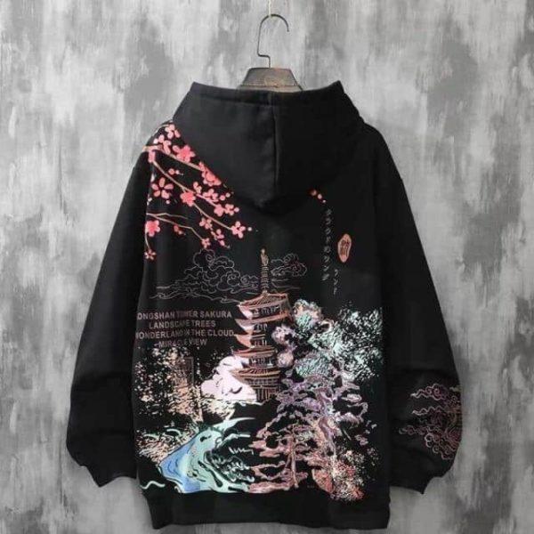 Chinese Style Men Hoodie Plus Velvet Harajuku Style